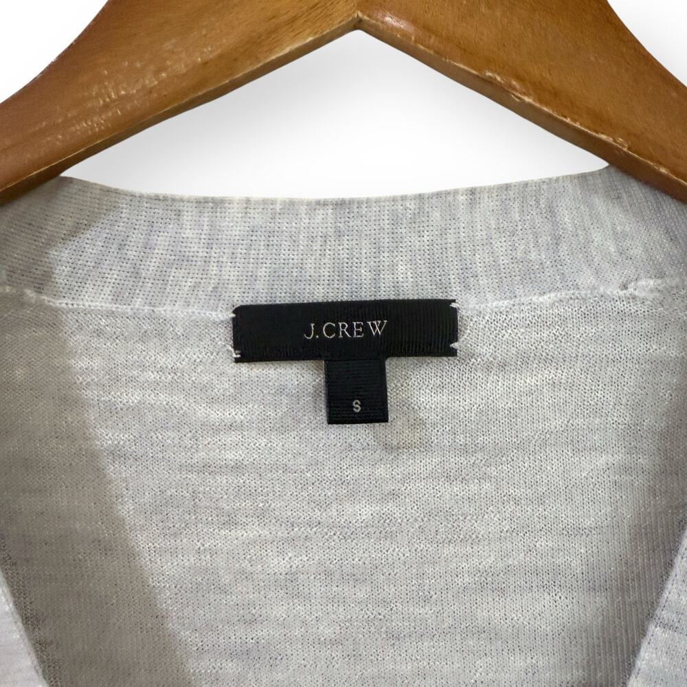 J Crew 100% Merino Wool Jeweled Cardigan S Grey Embellished Quiet Luxury Office - Picture 2 of 9